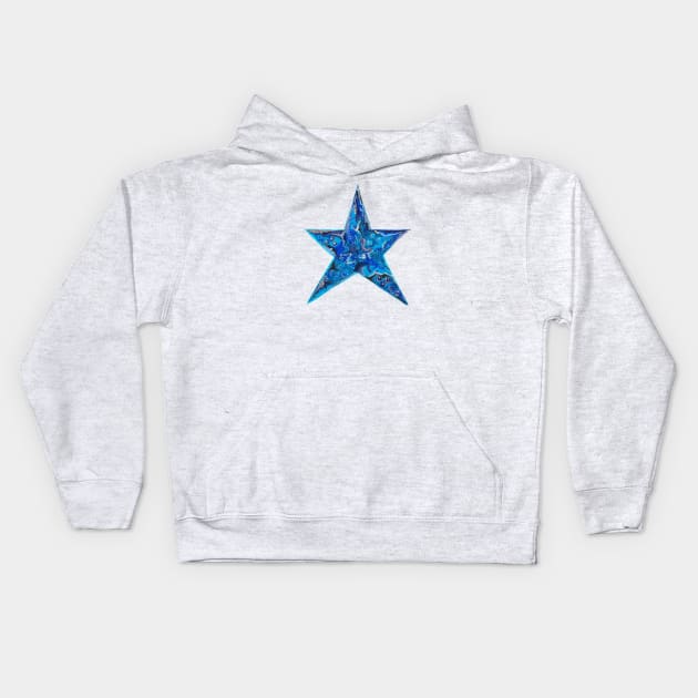 Blue and White Stars Pattern Kids Hoodie by Maddybennettart